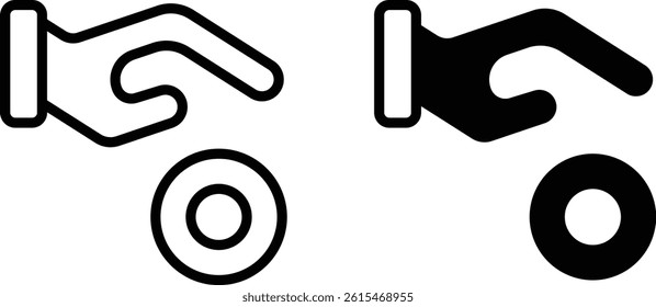 Charity Icon flat and line icon Simple outline logo.