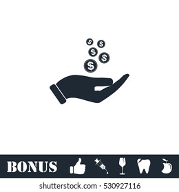 Charity icon flat. Vector illustration symbol and bonus pictogram