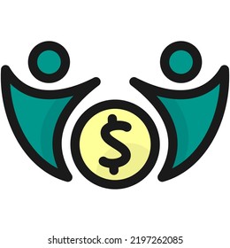 charity icon groups are created using a variety of color styles