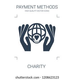 charity icon. high quality filled charity icon on white background. from payment methods collection flat trendy vector charity symbol. use for web and mobile