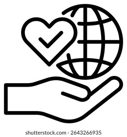 Charity Icon Line Vector Illustration