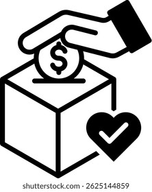 Ilustração de vetor misto de ícone de caridade