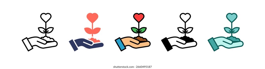 Icono de caridad Ilustración vectorial múltiple