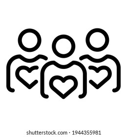Charity icon. Outline charity vector icon for web design isolated on white background