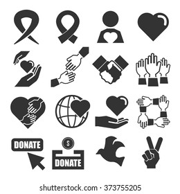 charity icon set