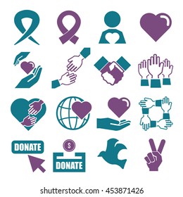 charity icon set