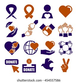 charity icon set
