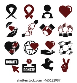 charity icon set