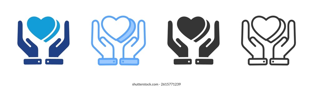 Charity icon set multiple style collection
