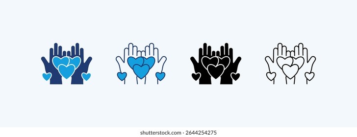 Charity Icon Set Multiple Style Collection