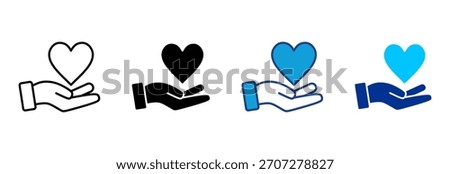 Charity Icon Set Multiple Style Vector Illustration