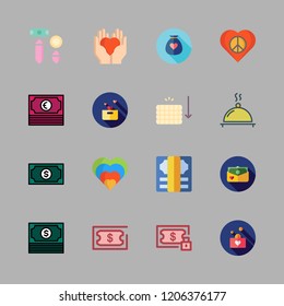 charity icon set. vector set about supper, money, donation and heart icons set.