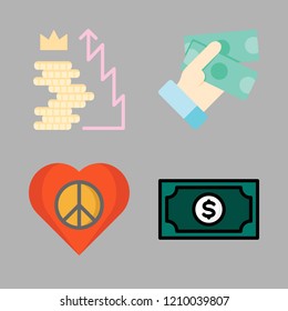 charity icon set. vector set about money and heart icons set.