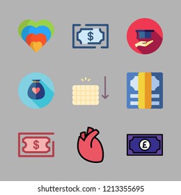 charity icon set. vector set about donation, money, scholarship and heart icons set.