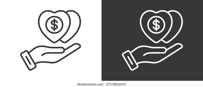 Conjunto De Iconos De Caridad Colección De Vector Aislado En Blanco Y Negro