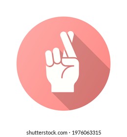 Charity icon. Simple illustration with long shadow isolated for graphic and web design.