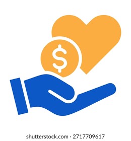 Ilustración vectorial de diseño de color sólido Charity Icon