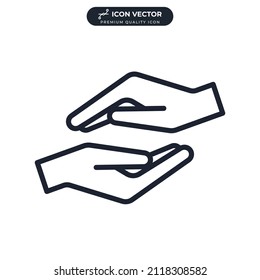 Charity icon symbol template for graphic and web design collection logo vector illustration