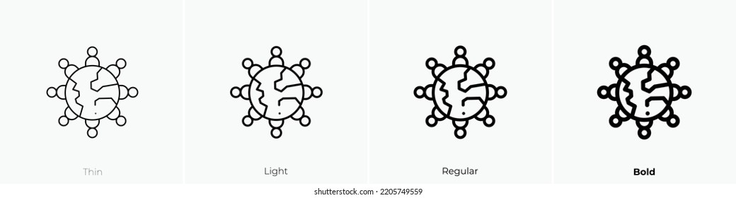 charity icon. Thin, Light Regular And Bold style design isolated on white background