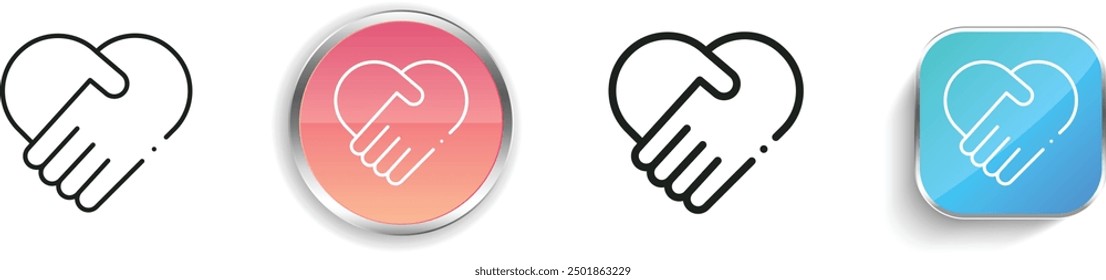 charity icon. Thin Linear, Regular and Button Style Design Isolated On White Background