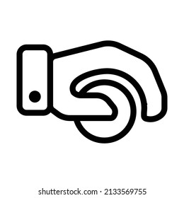 Charity Icon Vector, Hand With Coin Icon Vector design Template.