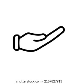 Vector de icono de caridad. Icono Gesto de mano. Ayudando. Estilo de icono de línea. Ilustración de diseño simple editable
