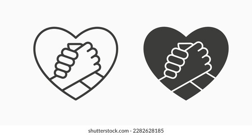 Icono de caridad. Ilustración vectorial aislada en fondo blanco.
