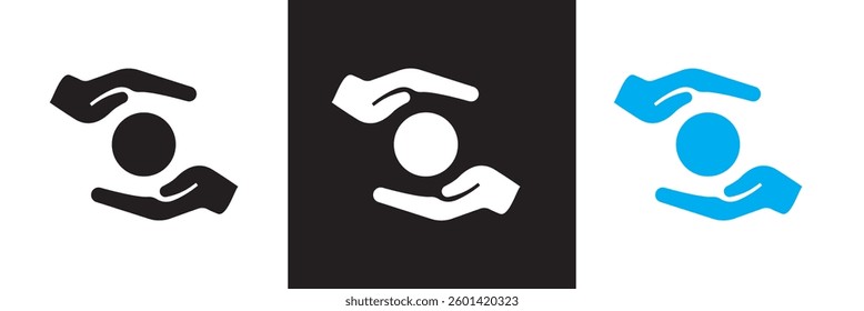 Charity icon .  Vector illustration. isolated on white and black background. EPS 10