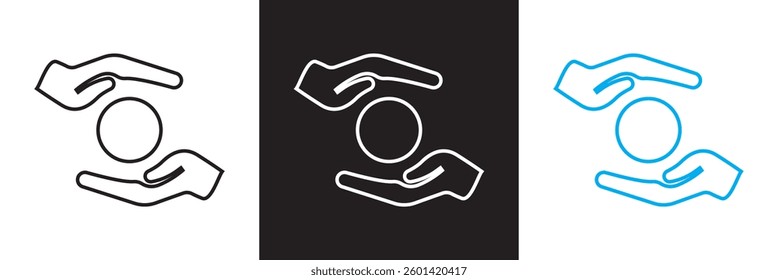 Charity icon .  Vector illustration. isolated on white and black background. EPS 10