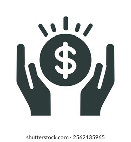 charity icon vector illustration. Simple fill style
