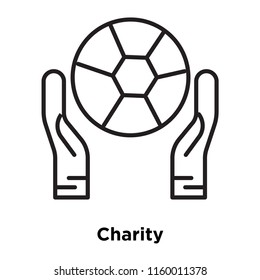 Charity icon vector isolated on white background, Charity transparent sign , sign and symbols in thin linear outline style