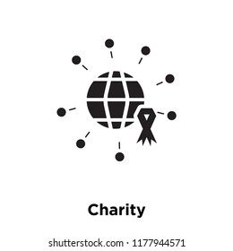 Charity icon vector isolated on white background, logo concept of Charity sign on transparent background, filled black symbol