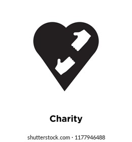 Charity icon vector isolated on white background, logo concept of Charity sign on transparent background, filled black symbol