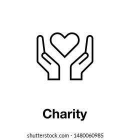 charity icon vector. perfect  charity or care symbol. perfect donation sign. website design and mobile design. white background.