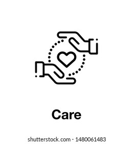 charity icon vector. perfect  charity or care symbol. perfect donation sign. website design and mobile design. white background.