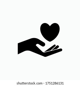 Charity Icon - Vector.  Presented in Glyph Style.