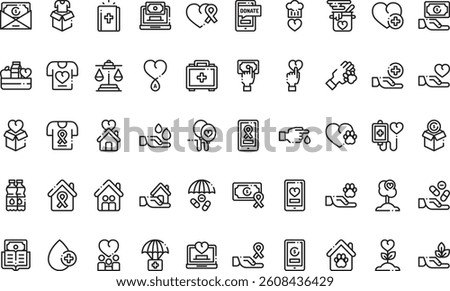 Charity icons High-Quality Vector Icons Collection with Editable Stroke. Ideal for Professional and Creative Projects