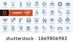 Charity Icons Pack. Thin line icons set. Flat icon collection set. Simple vector icons