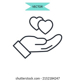 símbolos de caridad elementos vectoriales para web infográfica