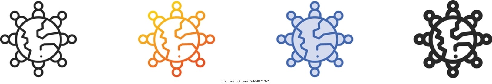 charity icon.Thin Linear, Gradient, Blue Stroke and bold Style Design Isolated On White Background