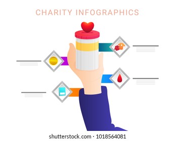 Charity infographics with 4 charitable purposes as options.