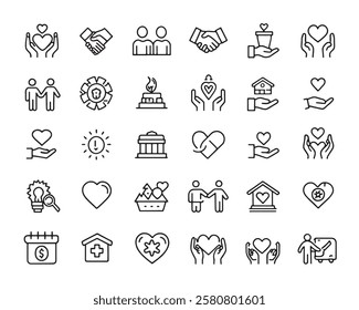 Charity Line Art 50 Icon Set Designs (4)