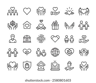 Charity Line Art 50 Icon Set Designs (3)