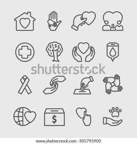 Charity line icon