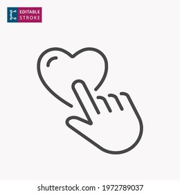 Charity line icon. Editable stroke. Vector illustration.