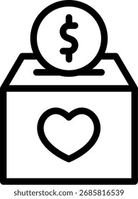 Diseño de Vector de icono de línea de caridad