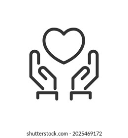 Charity line icon. Web symbol for web and apps. Sign design in outline style. Charity stroke object.