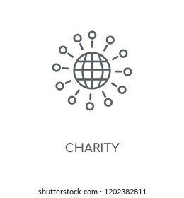 Charity linear icon. Charity concept stroke symbol design. Thin graphic elements vector illustration, outline pattern on a white background, eps 10.