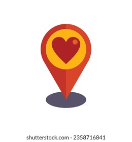 Charity location icon flat vector. Donate help. Giving heart isolated