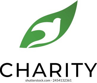 charity logo, bird and leaf logo, wellness logo